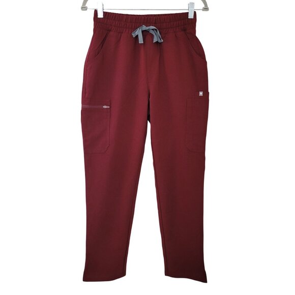 Figs Yola High-Waisted Pant Womens Size XS Petite Burgundy NWT - Picture 1 of 7
